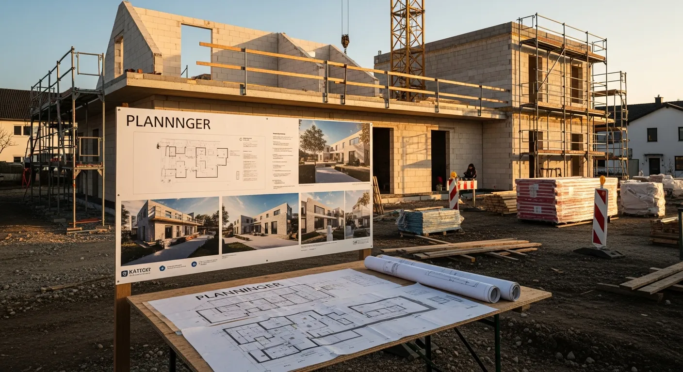 Bauablauf eines ebenerdigen Fertighaus Bungalows Schritt für Schritt