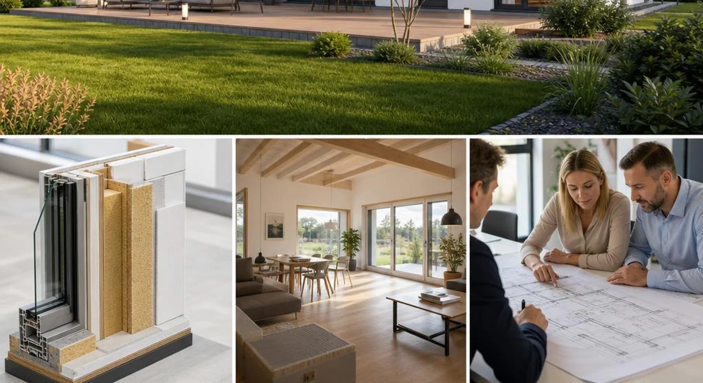 Hochwertiges Themenbild zu Energieeffizienter Fertighaus Bungalow (KfW 40)