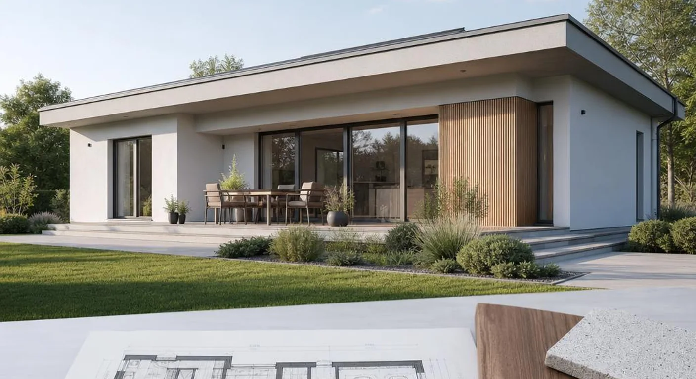 Hochwertiges Themenbild zu Bungalow mit 140 qm: Grundriss & Aufteilung