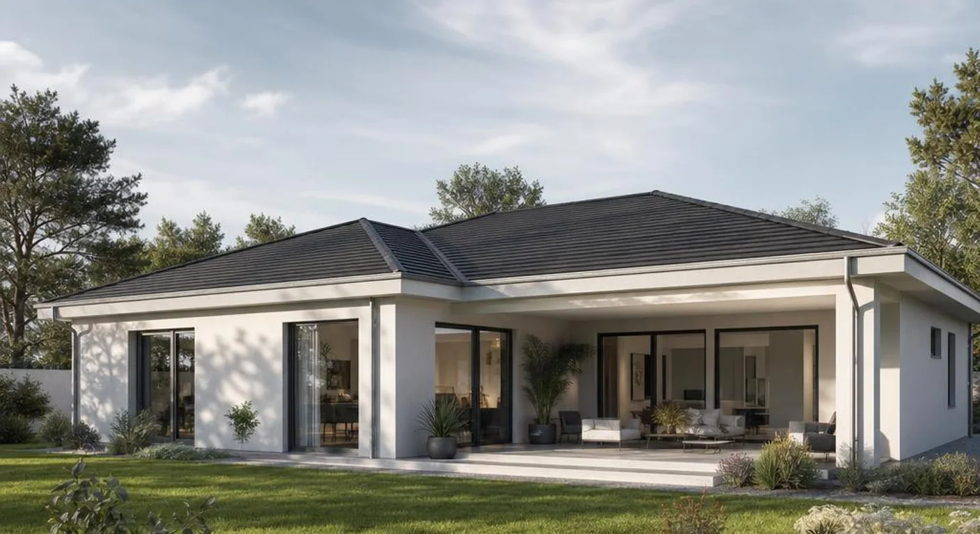 Hochwertiges Themenbild zu Bungalow mit 160 qm: Grundriss & Aufteilung