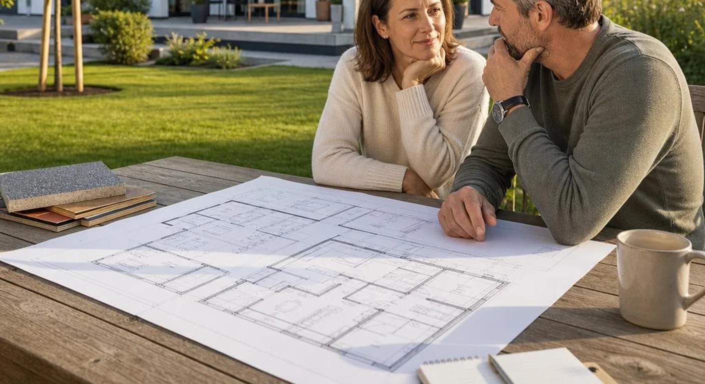 Hochwertiges Themenbild zum Ratgeber Bungalow oder zweigeschossiges Haus? Ein Vergleich