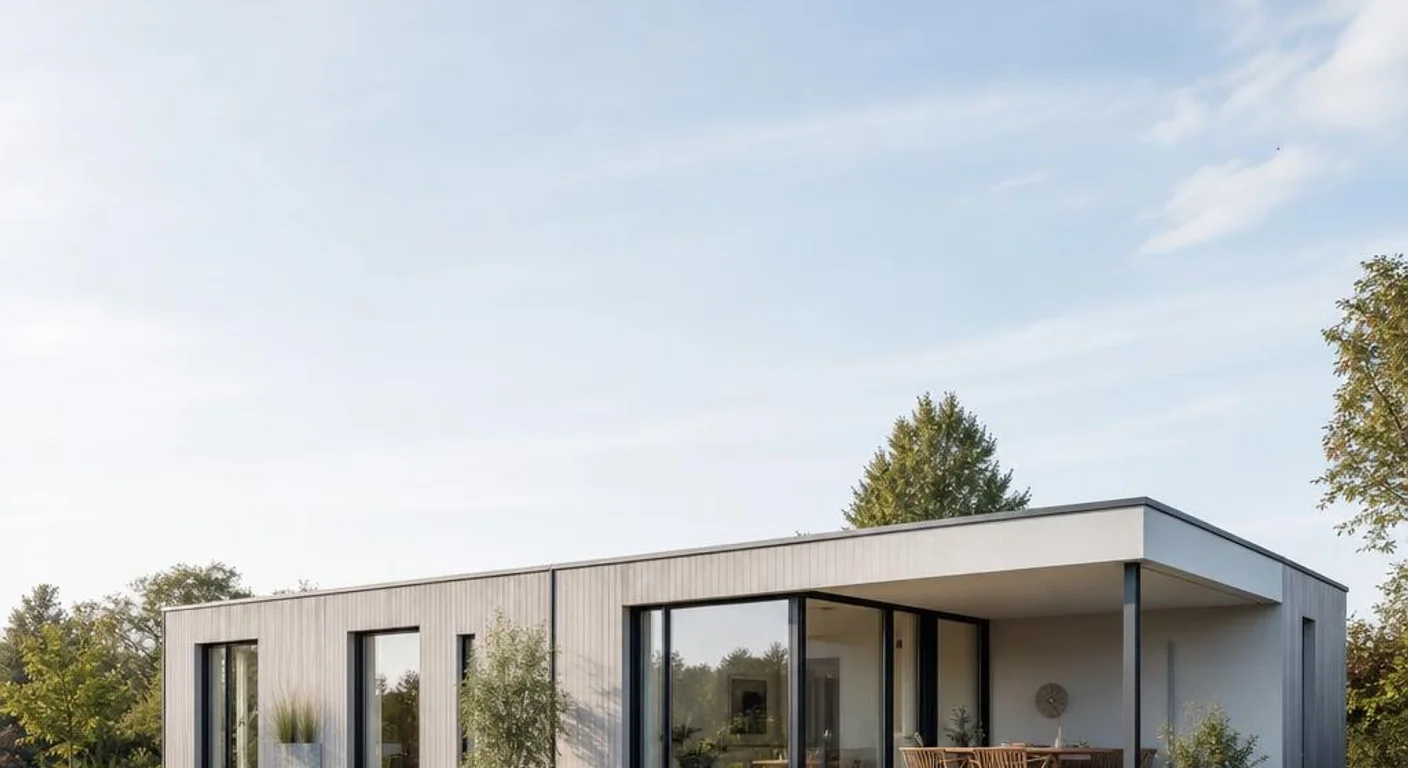Hochwertiges Themenbild zu Tiny House Bungalow: minimalistisch ebenerdig wohnen