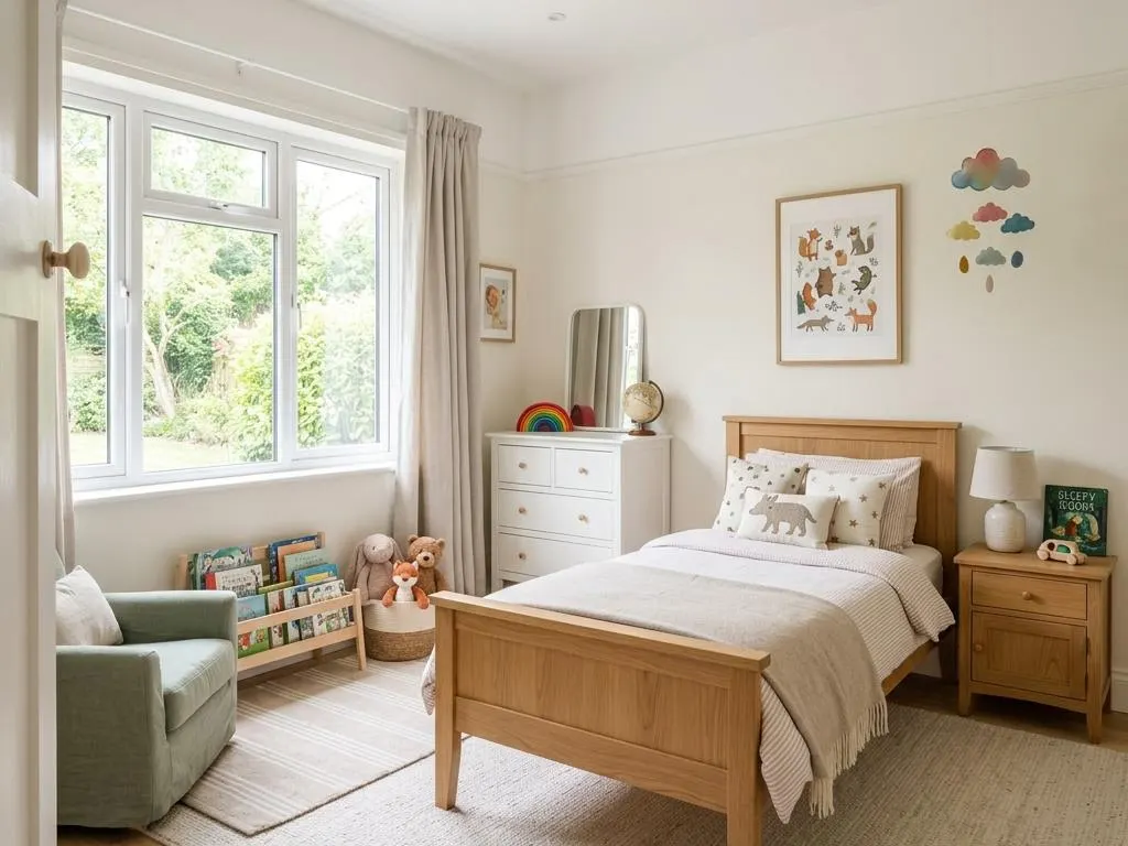 Kinderzimmer im Schlaftrakt eines 120-qm-Bungalows